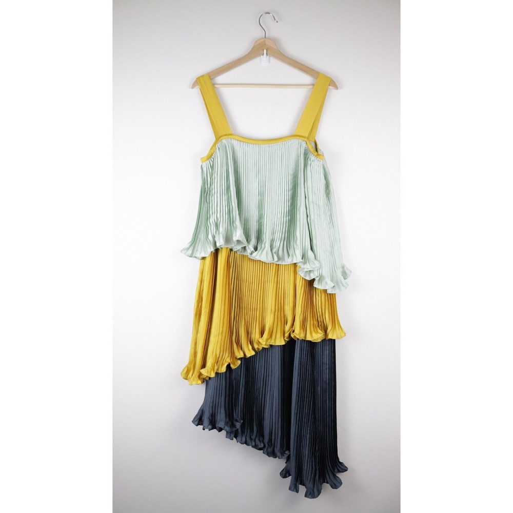 NWT Anthropologie Guapa Pleated Colorblock Dress Small - Picture 3 of 11